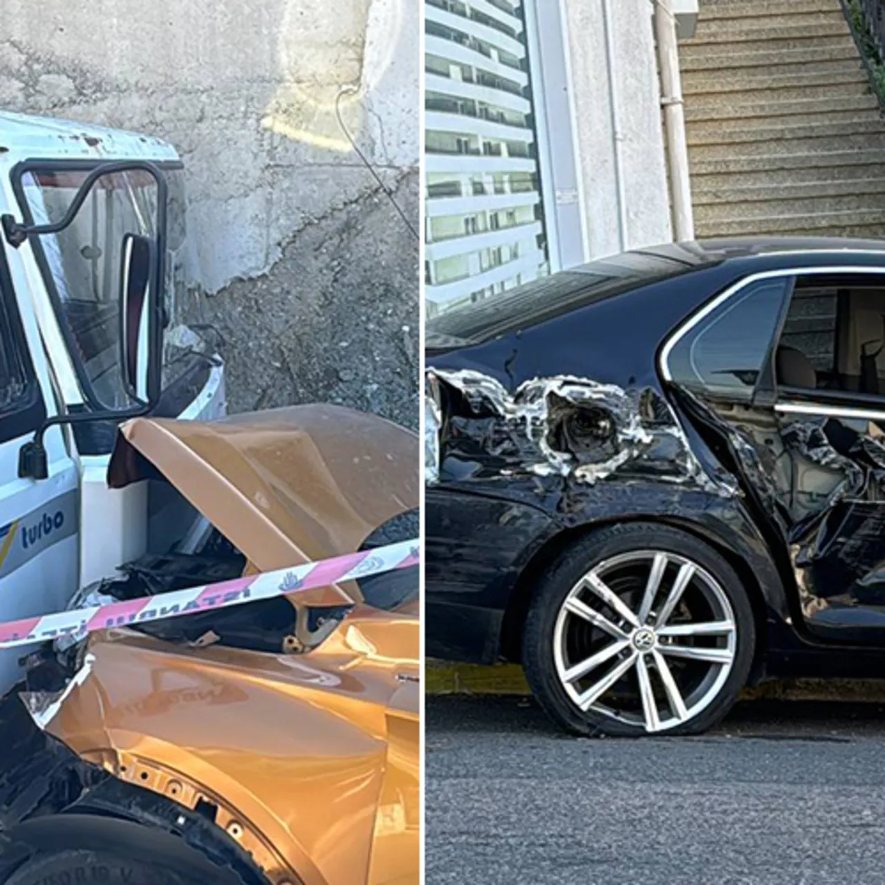 Kontrolden Çıkan Kamyonet Park Halindeki Araçlara Çarptı