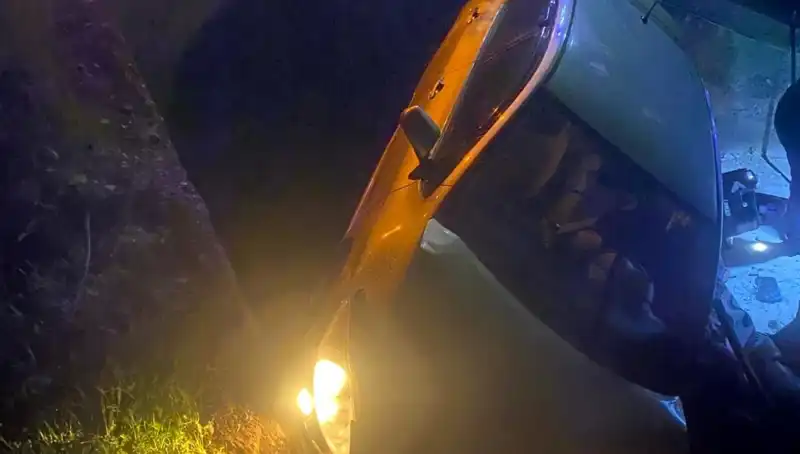 Adana'da Otomobil Şarampole Devriildi, İki Kişi Yaralandı